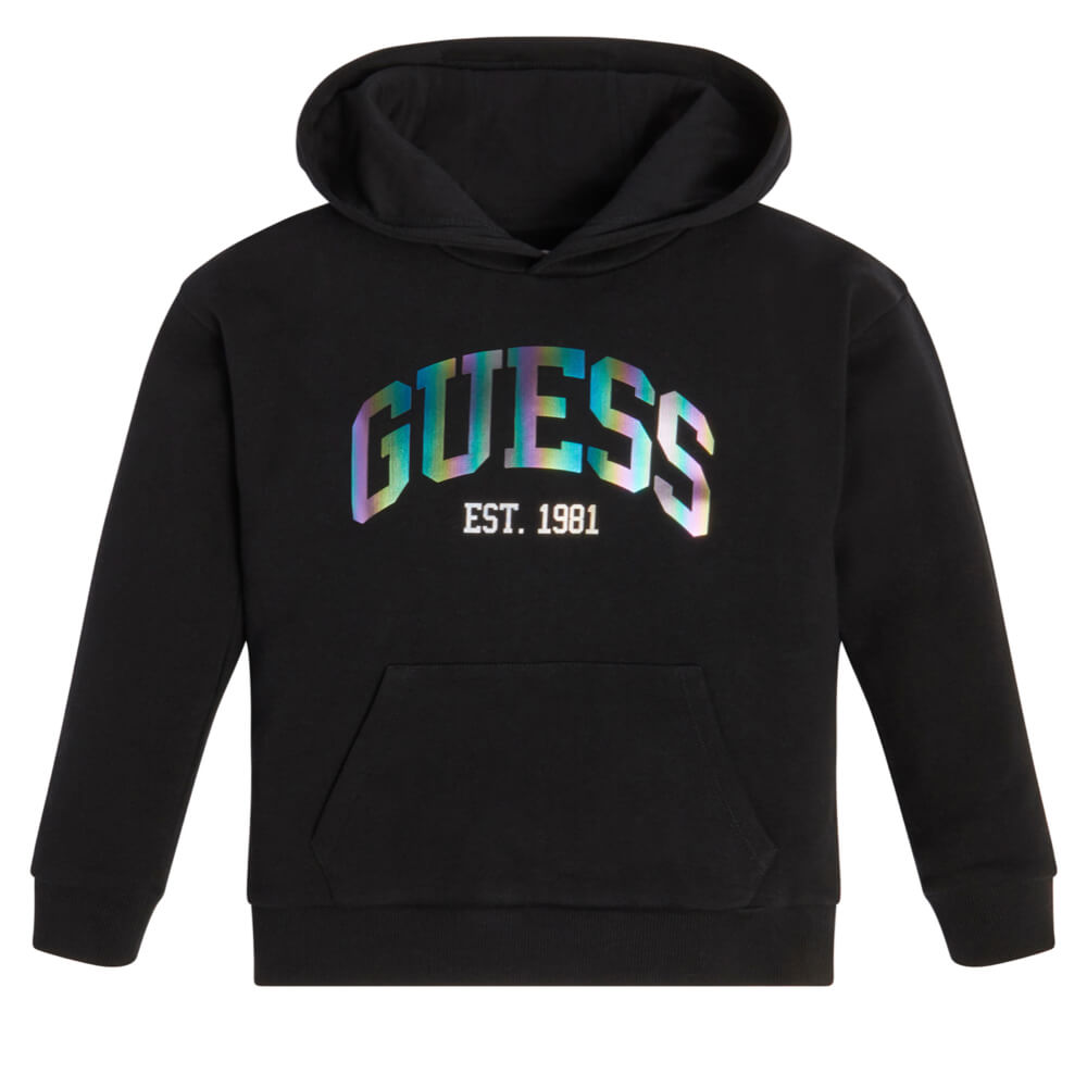 Guess Girls Black Logo Hoodie