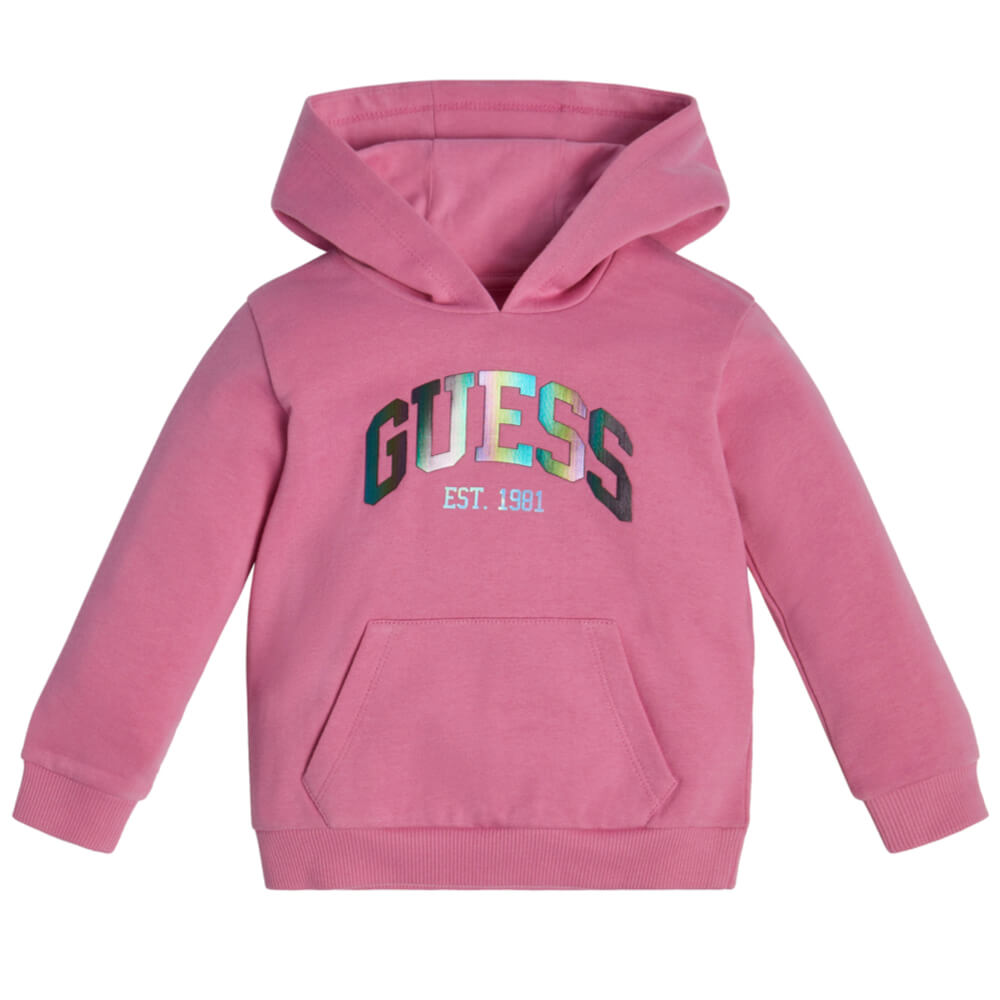 Guess Girls Pink Logo Hoodie