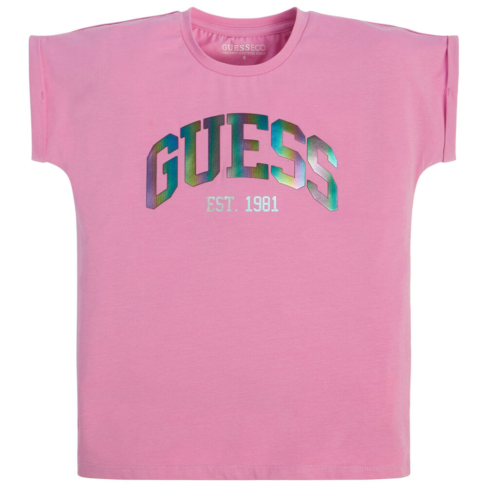 Guess Girls Pink T-Shirt With Logo