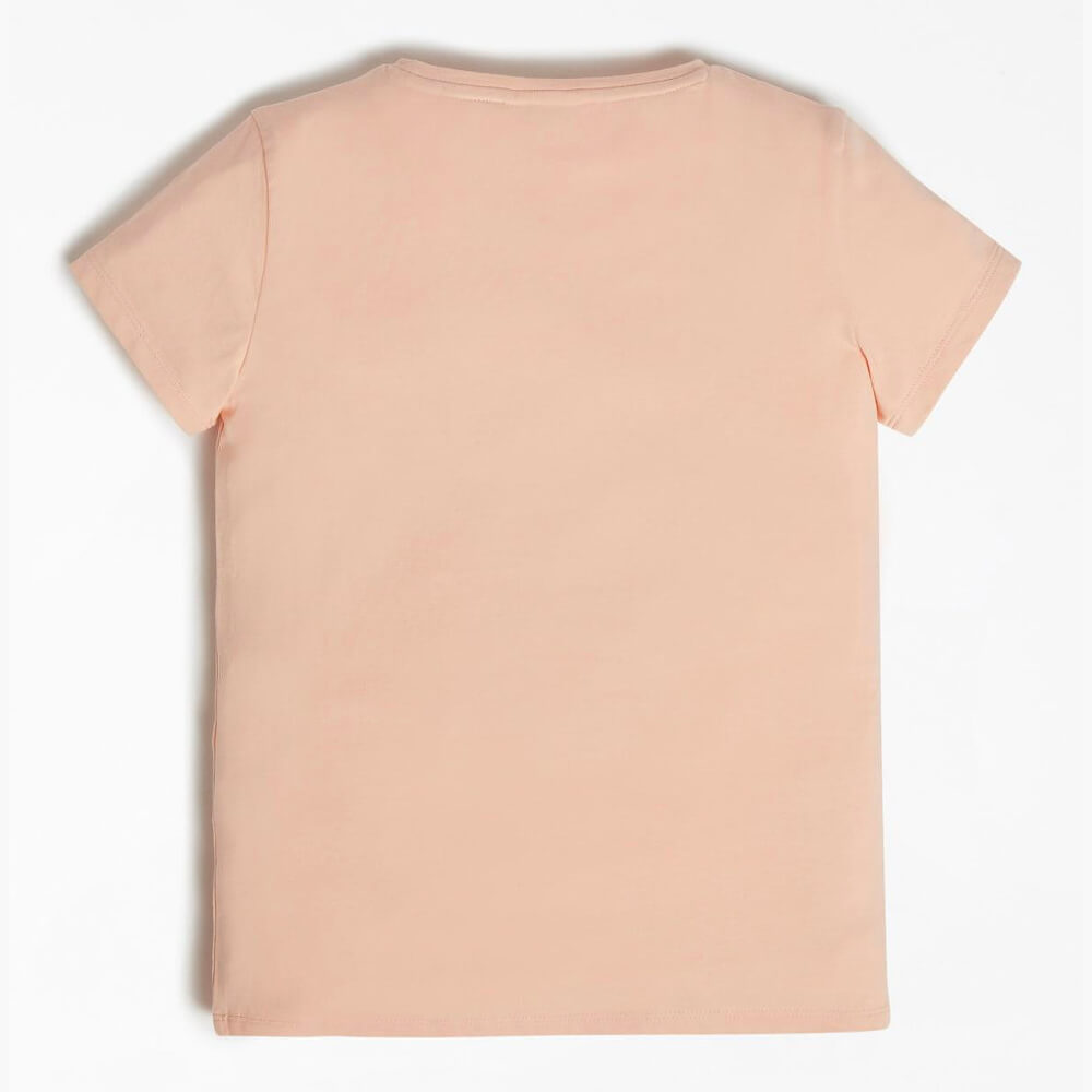 Guess Girls Orange T-Shirt With Logo Triangle