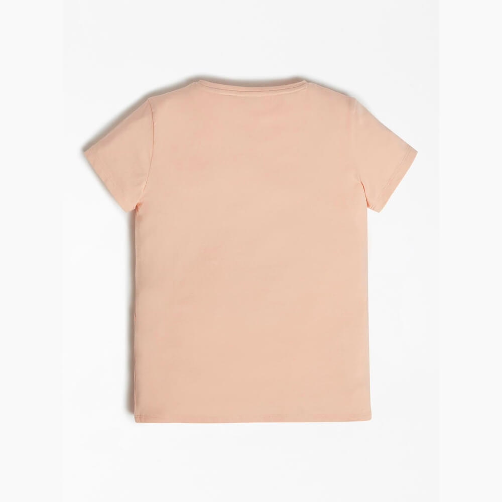 Guess Girls Orange T-Shirt With Logo Triangle