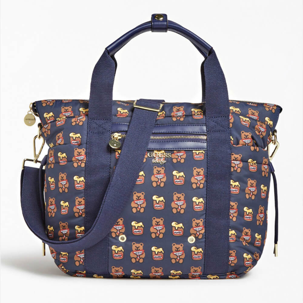 Guess Unisex Brown & Multi-colour Babys Changing Bag With Mat