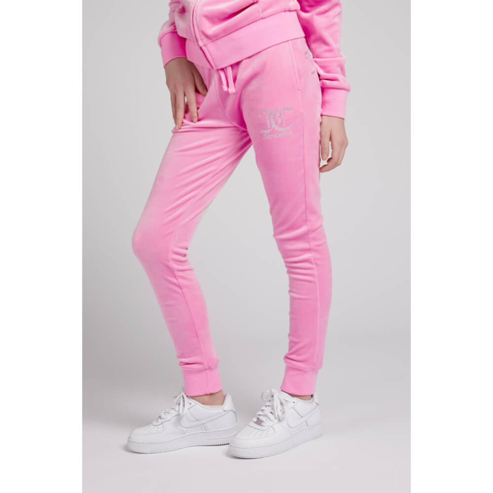Juicy Couture Girls Pink Velour Slim Joggers