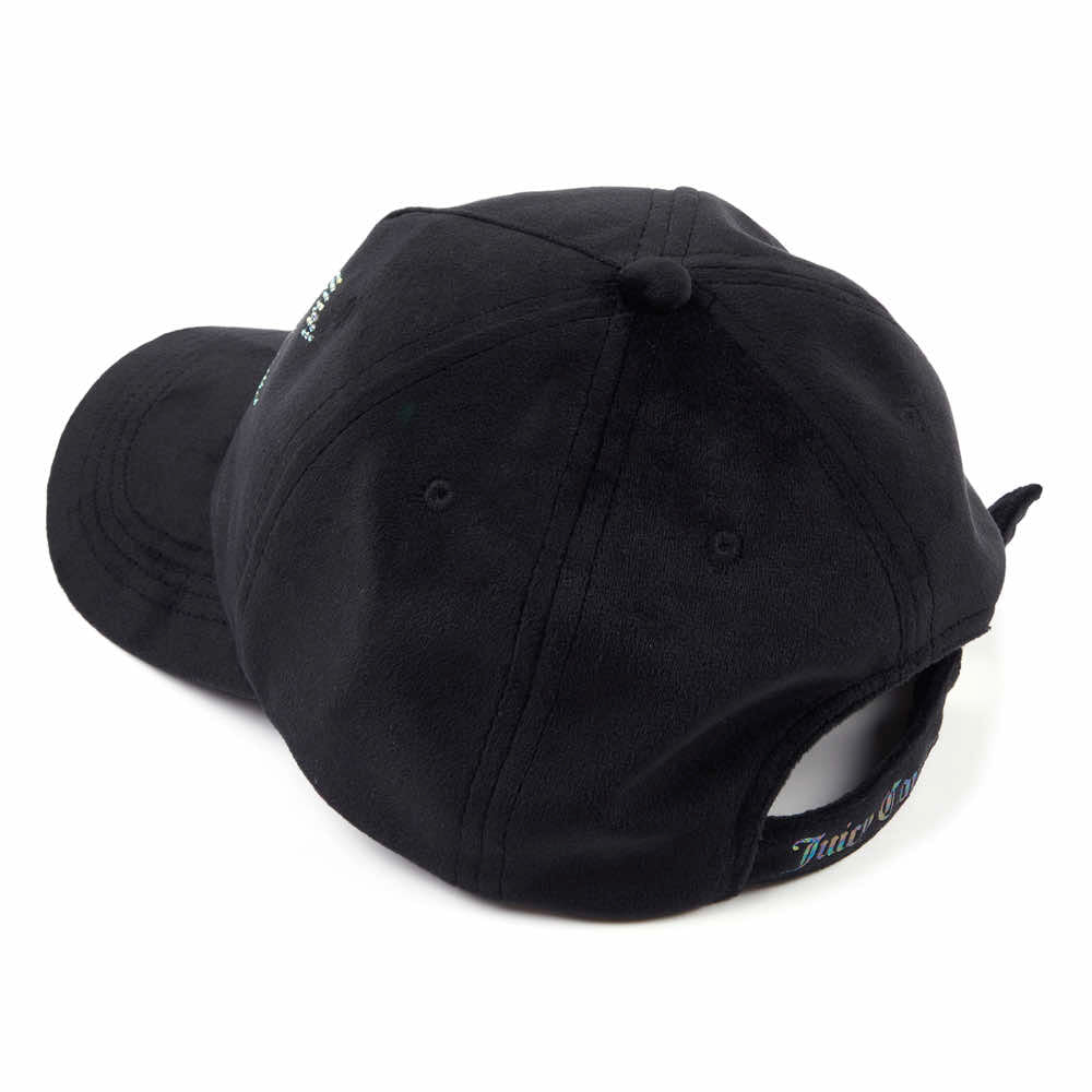 Juicy Couture Girls Black Diamante Velour Cap