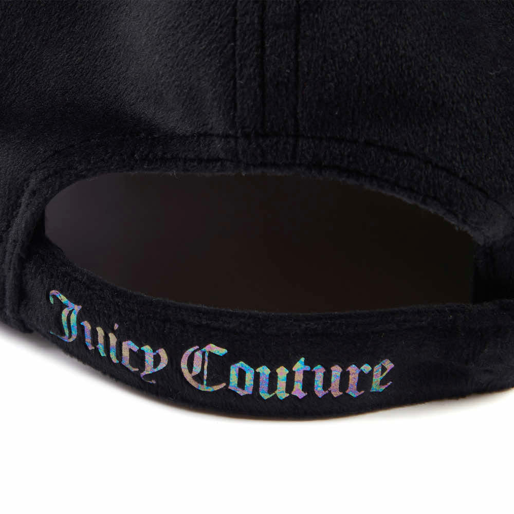 Juicy Couture Girls Black Diamante Velour Cap