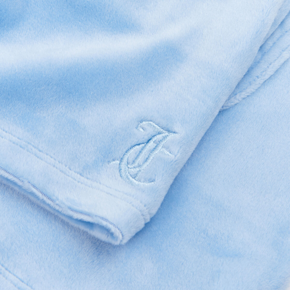 Juicy Couture Girls Blue Tonal Embro Velour Shorts