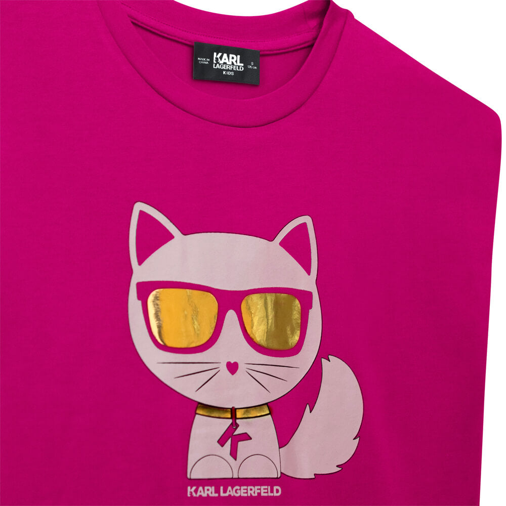 Karl Lagerfeld Girls Pink Short Sleeves Dress