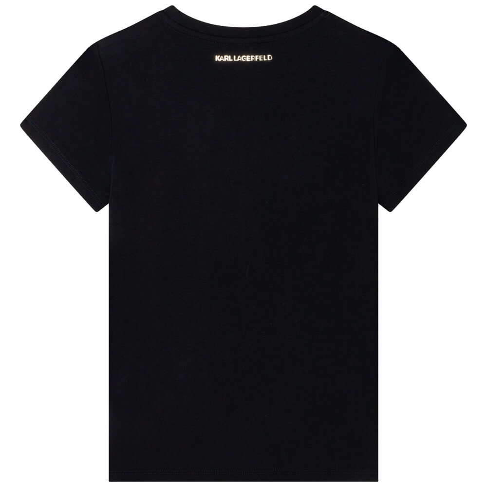 Karl Lagerfeld Girls Black Short Sleeves Jersey T-Shirt