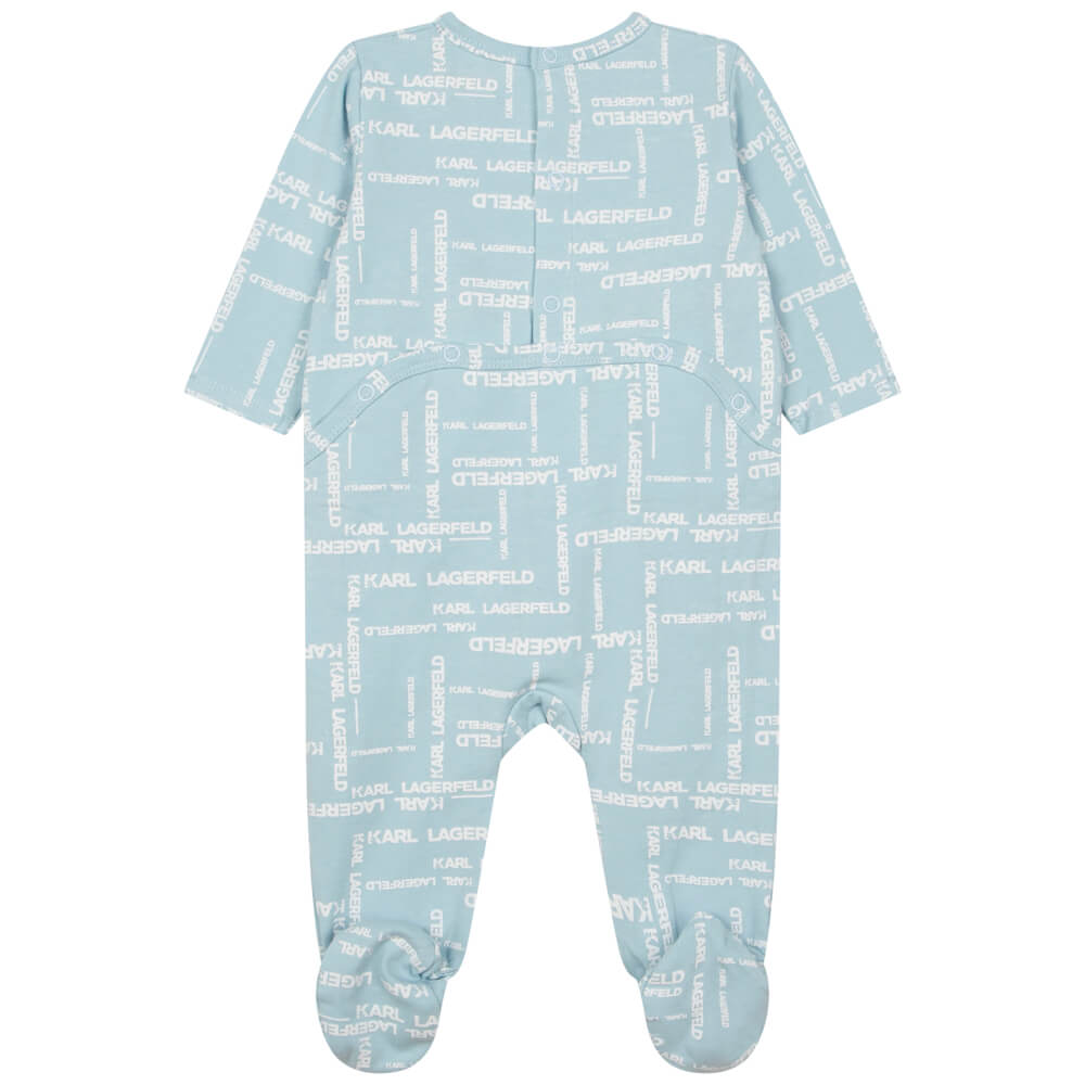 Karl Lagerfeld Baby Boys Pale Blue Babysuit