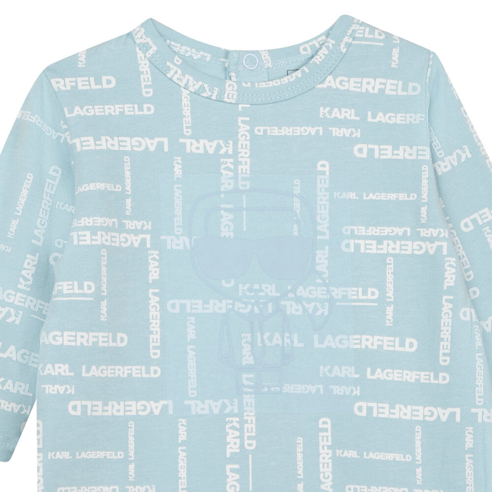 Karl Lagerfeld Baby Boys Pale Blue Babysuit