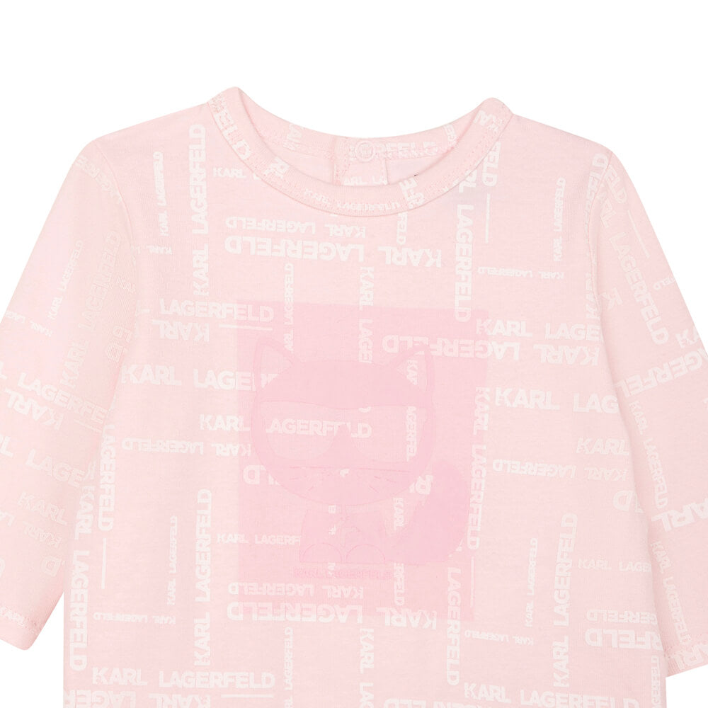 Karl Lagerfeld Baby Girls Pink Babysuit