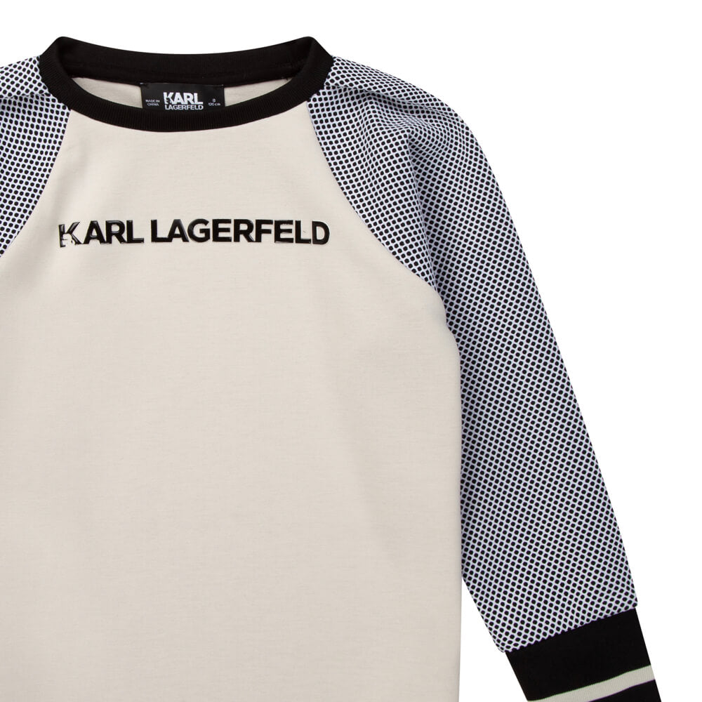 Karl Lagerfeld Girls Beige & Black Jumper Dress