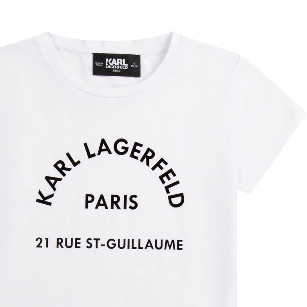 Karl Lagerfeld Girls White Short Sleeves T-Shirt