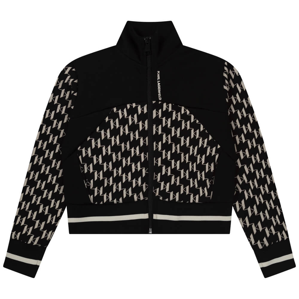 Karl Lagerfeld Girls Black & White Zipped Sweatshirt