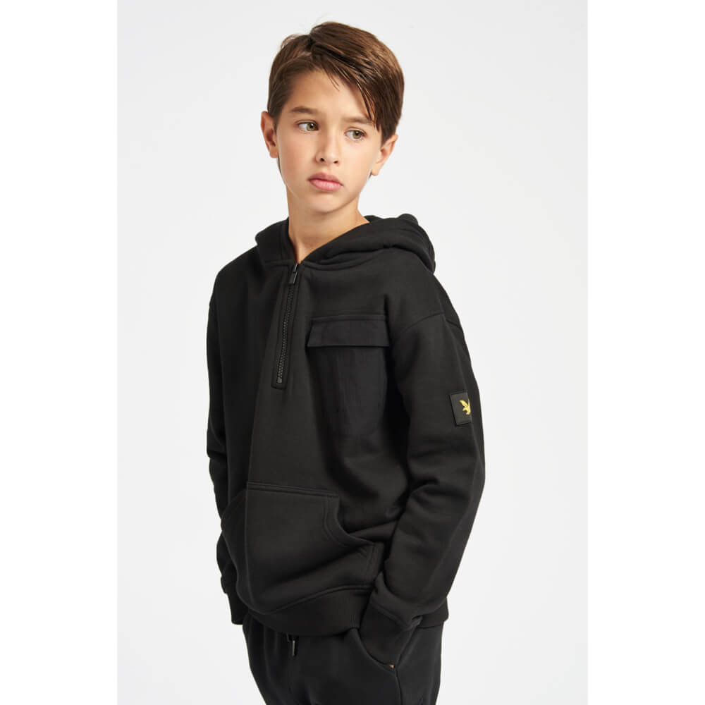 Lyle & Scott Boys Black Zip Hoodie With Pocket