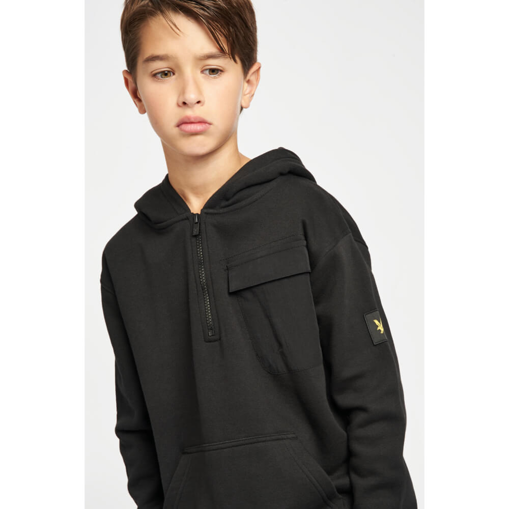 Lyle & Scott Boys Black Zip Hoodie With Pocket