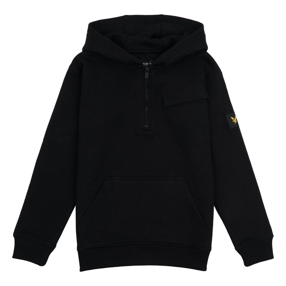 Lyle & Scott Boys Black Zip Hoodie With Pocket