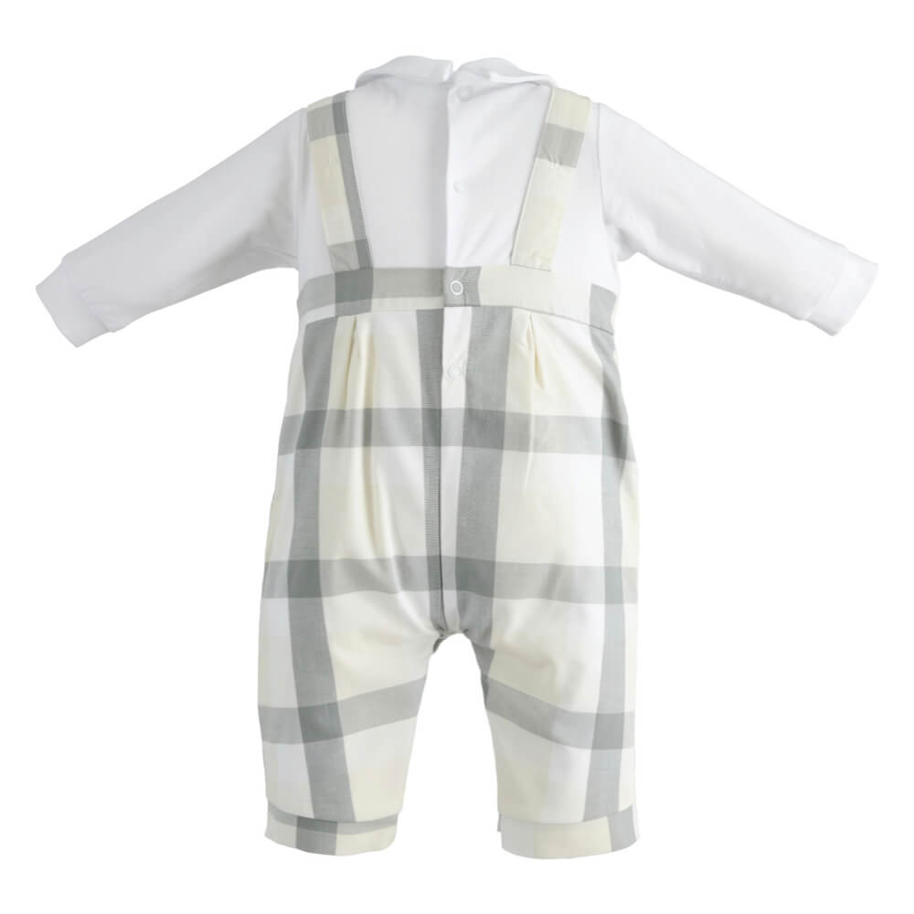 Minibanda Baby Boys White 2 Piece Babysuit