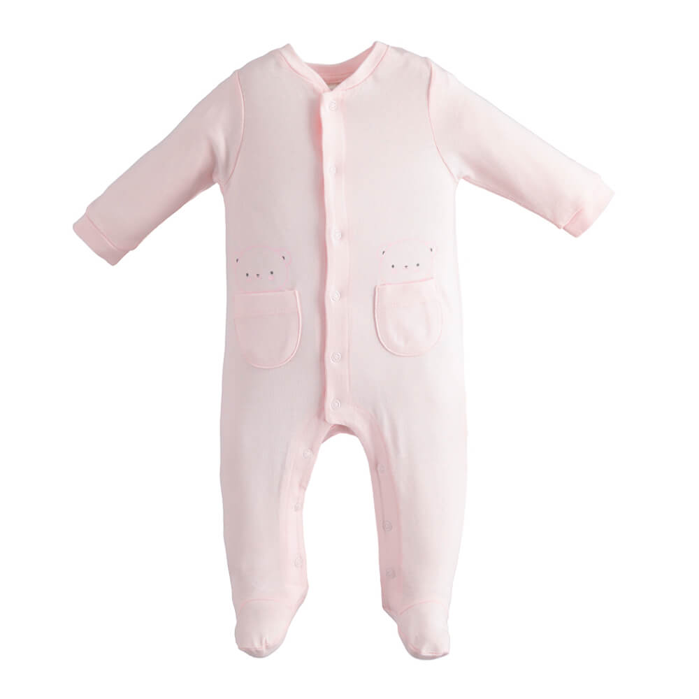 Minibanda Baby Girls Light Pink Babysuit