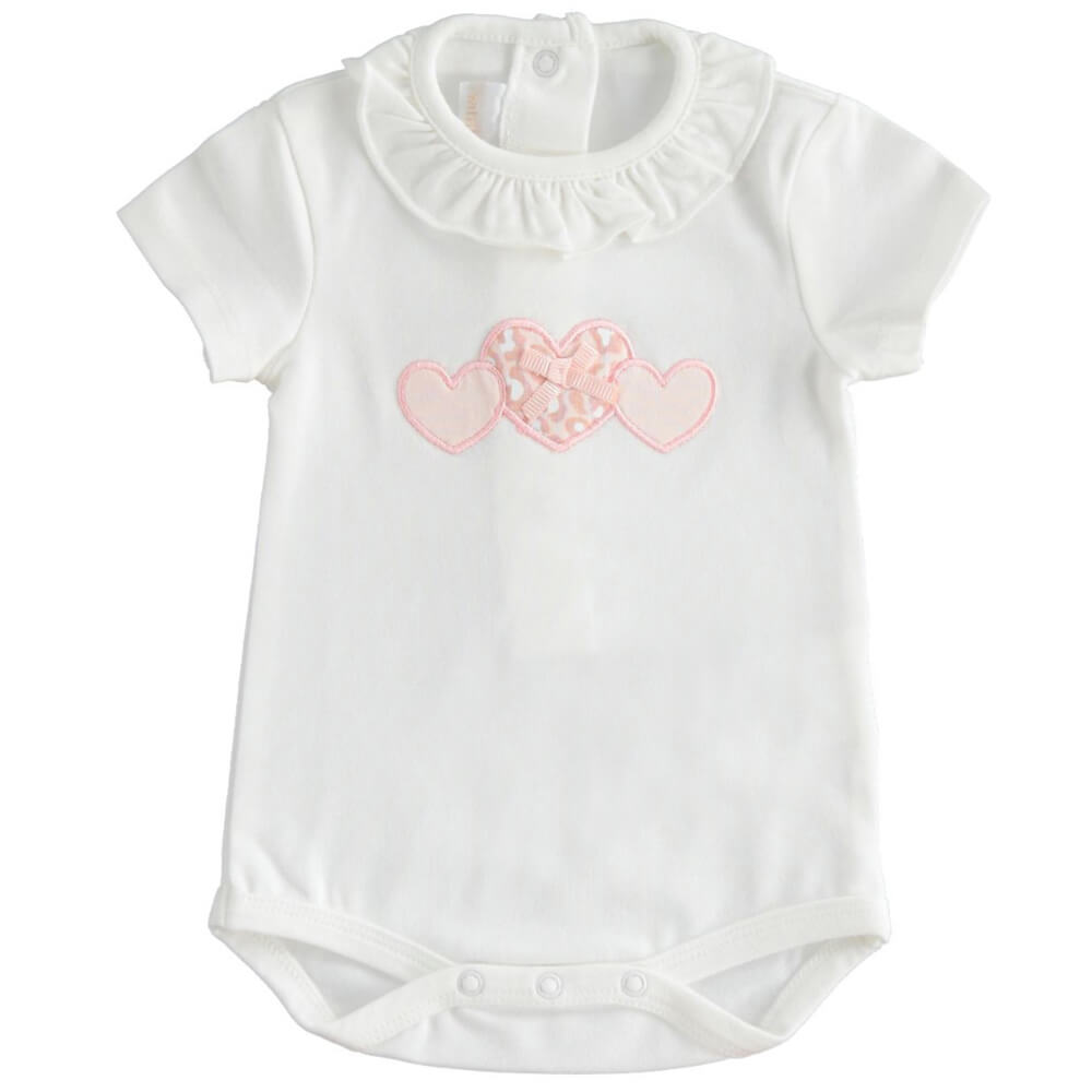 Minibanda Baby Girls Cream Short Sleeved Babysuit & Shorts