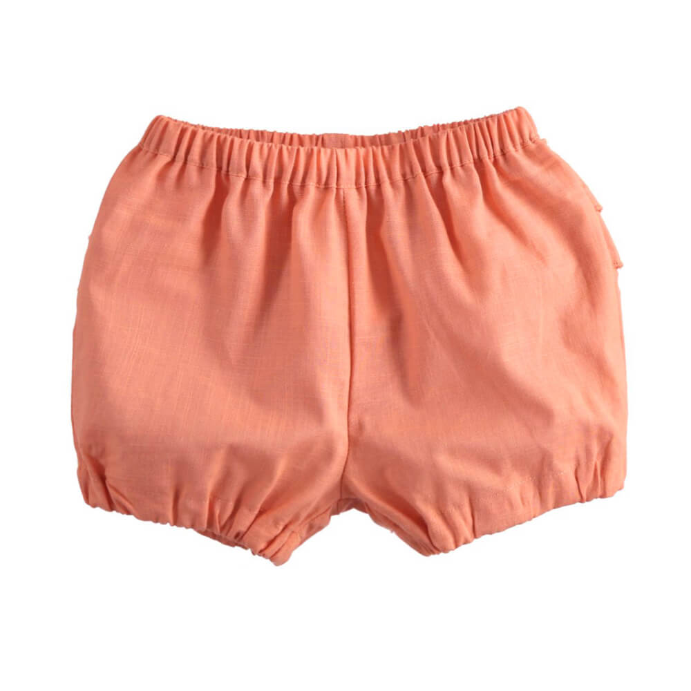 Minibanda Baby Girls Brownish Orange Sleeveless Dress & Shorts