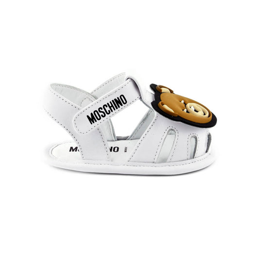 Moschino Unisex White Spider Sandals Teddy Bear Patch