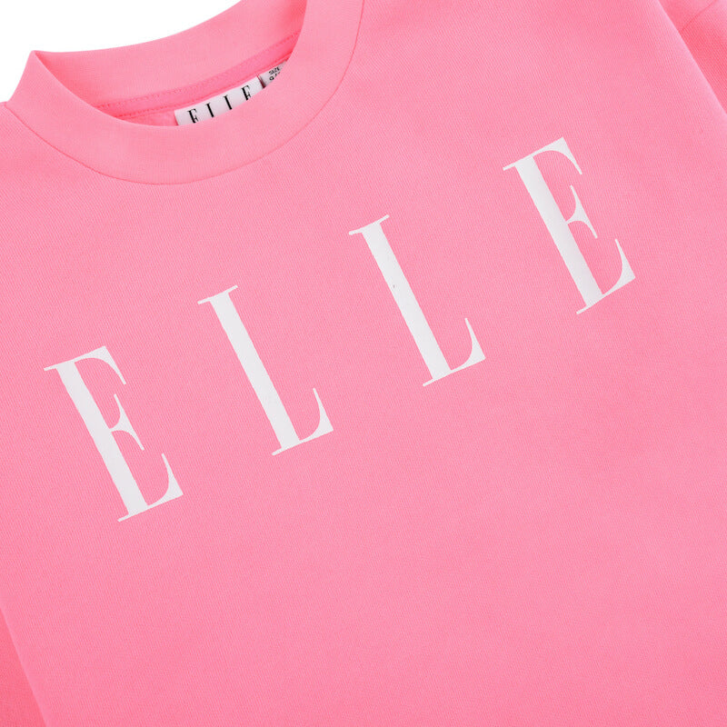 Elle Girls Summer Neon Pink Oversize Crewneck Sweater