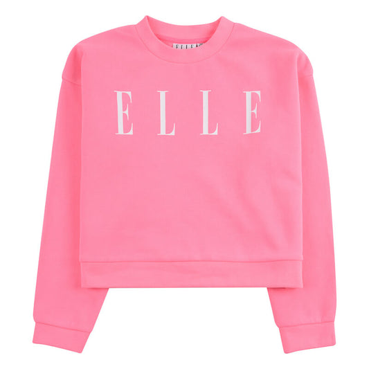 Elle Girls Summer Neon Pink Oversize Crewneck Sweater