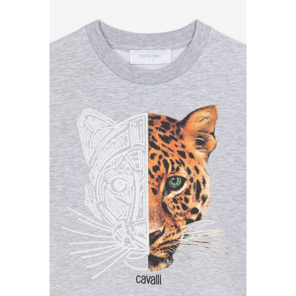 Roberto Cavalli Boys Grey Sweatshirt Ocelot