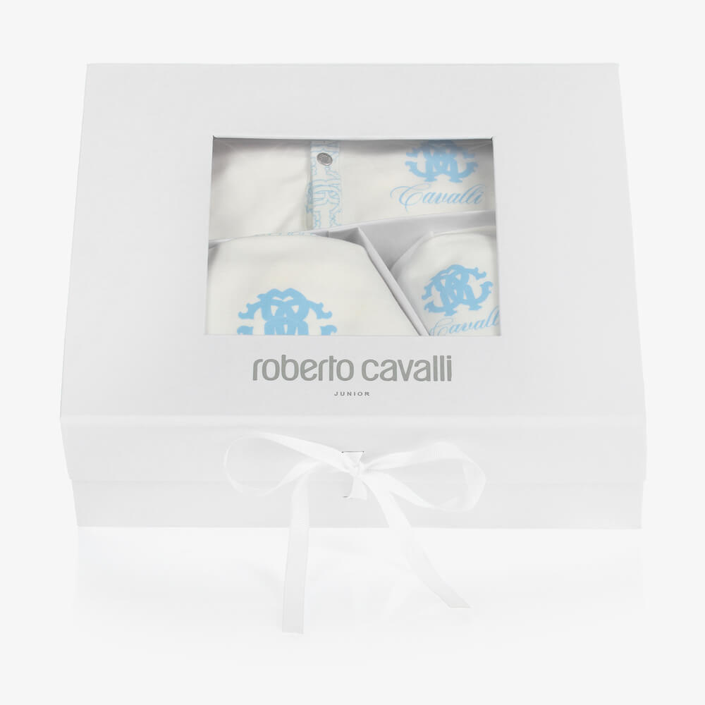 Roberto Cavalli Baby Boys Blue & Ivory Babysuit