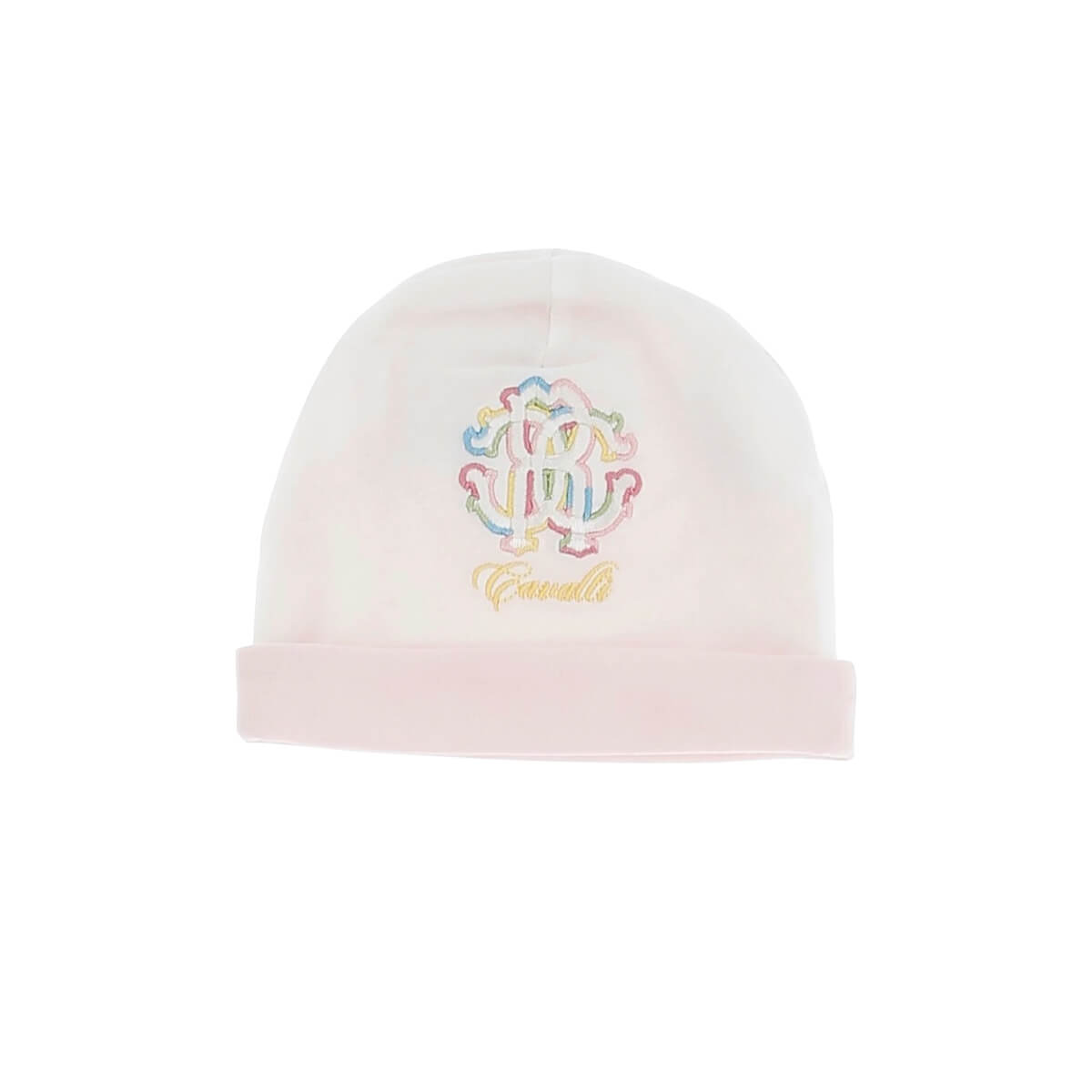 Roberto Cavalli Baby Girls Pink & White Babysuit Bonnet Heraldic