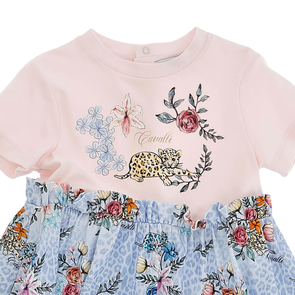 Roberto Cavalli Baby Girls Multi Blue Dress Flower Bloom