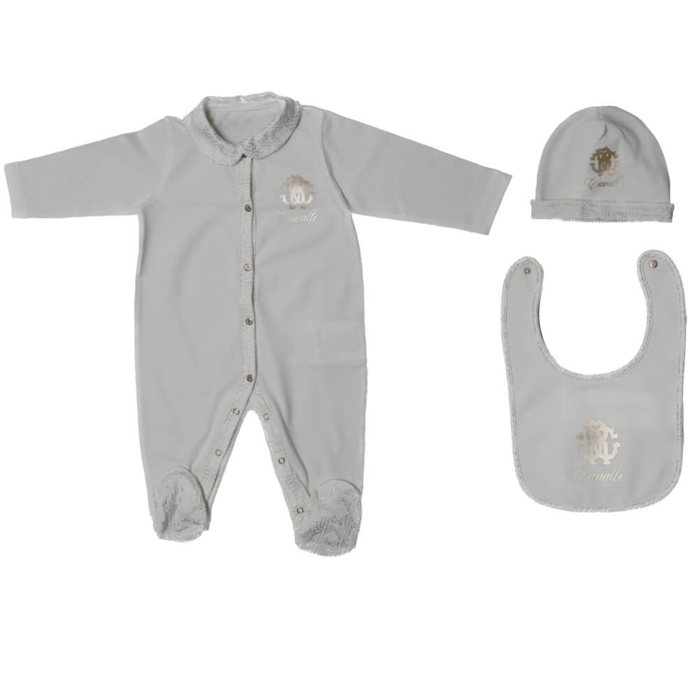 Roberto Cavalli Baby Girls White & Cream T-Shirt