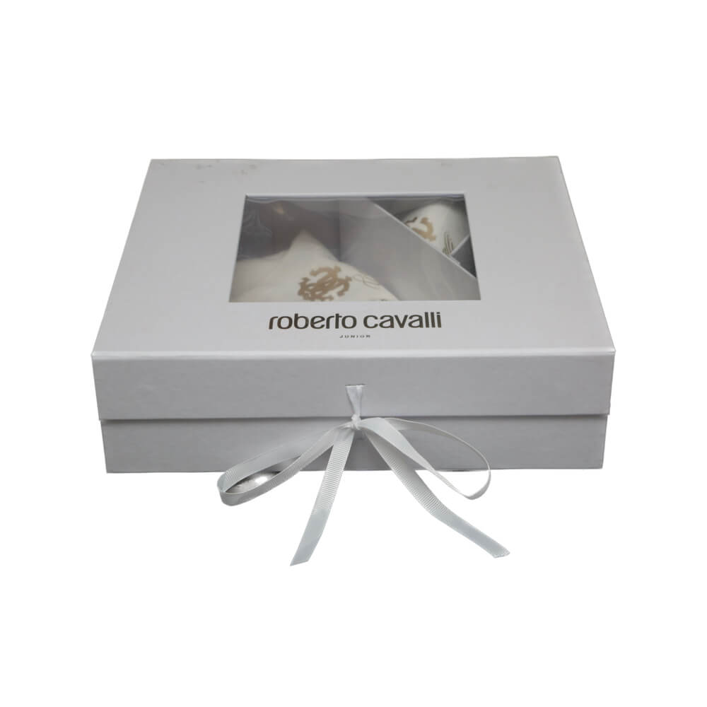 Roberto Cavalli Unisex Gold & White Babysuit