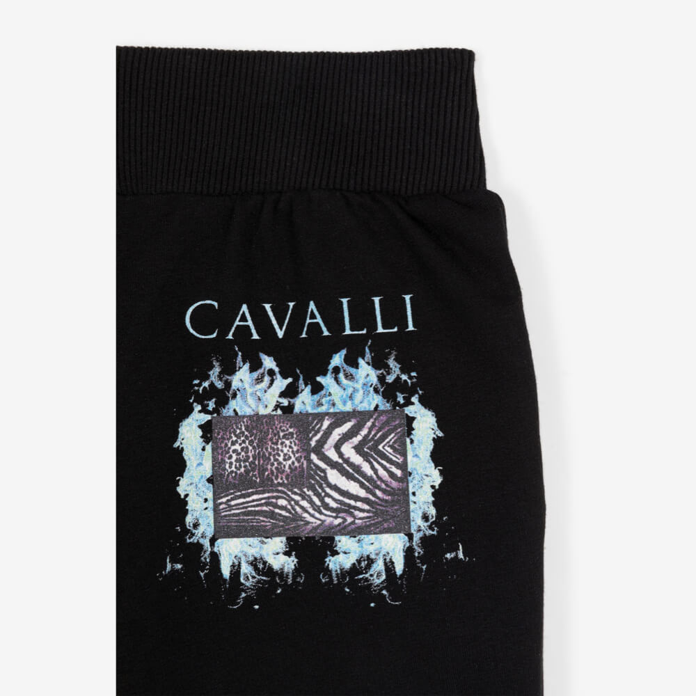 Roberto Cavalli Boys Black Cotton Joggers
