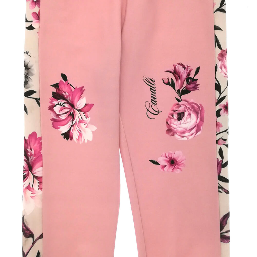 Roberto Cavalli Girls Pink Fleece Joggers