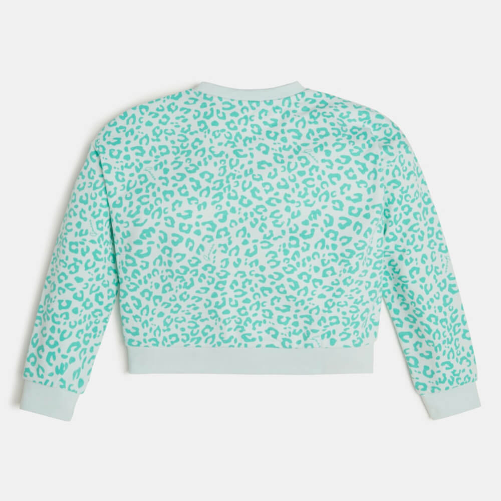 Guess Girls Green & Leopard Sweatshirt
