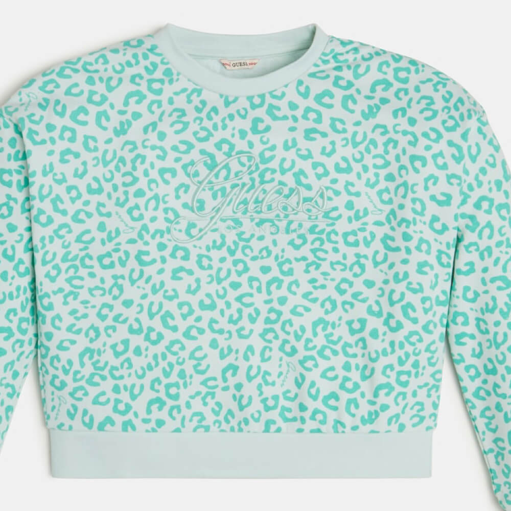 Guess Girls Green & Leopard Sweatshirt
