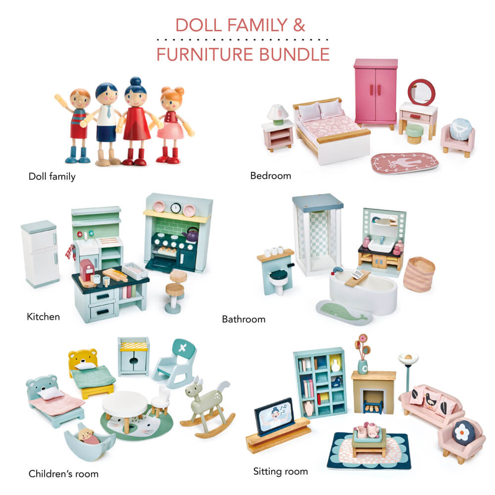 Tender Leaf Doll Family & Furniture Bundle