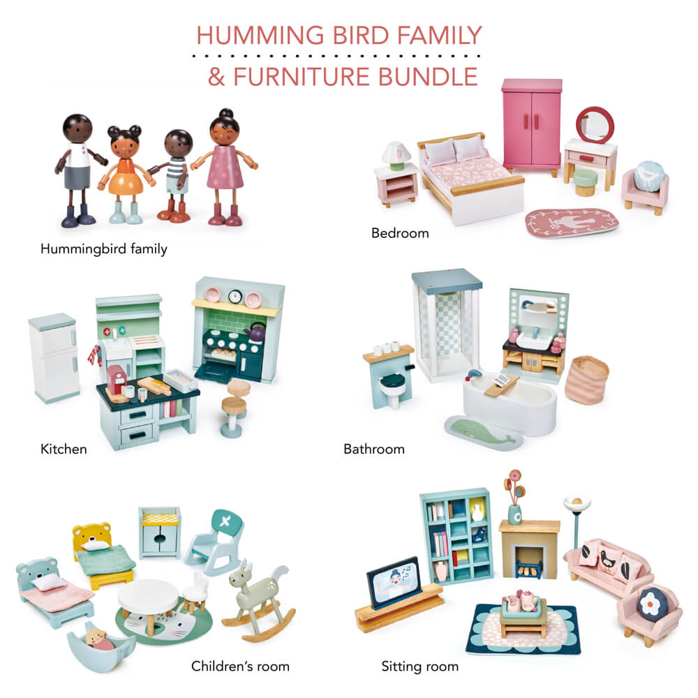 Tender Leaf Hummingbird Doll Family & Furniture Bundle