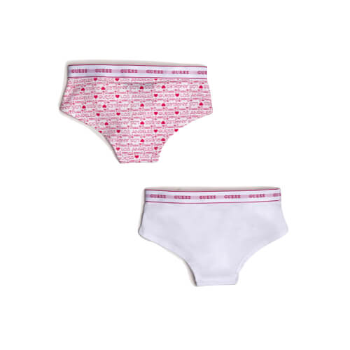 Guess Girls White Pink Combo Pack of 2 Briefs
