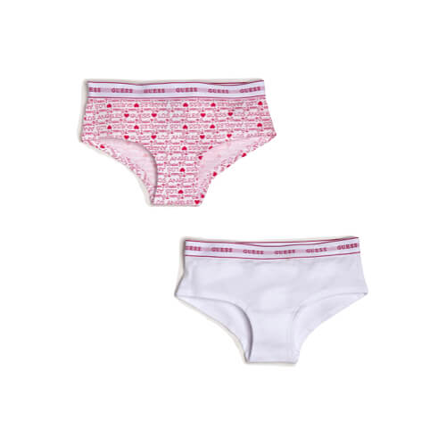 Guess Girls White Pink Combo Pack of 2 Briefs