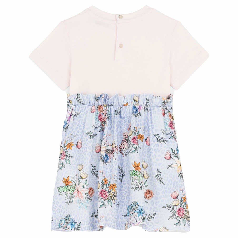 Roberto Cavalli Baby Girls Multi Blue Dress Flower Bloom