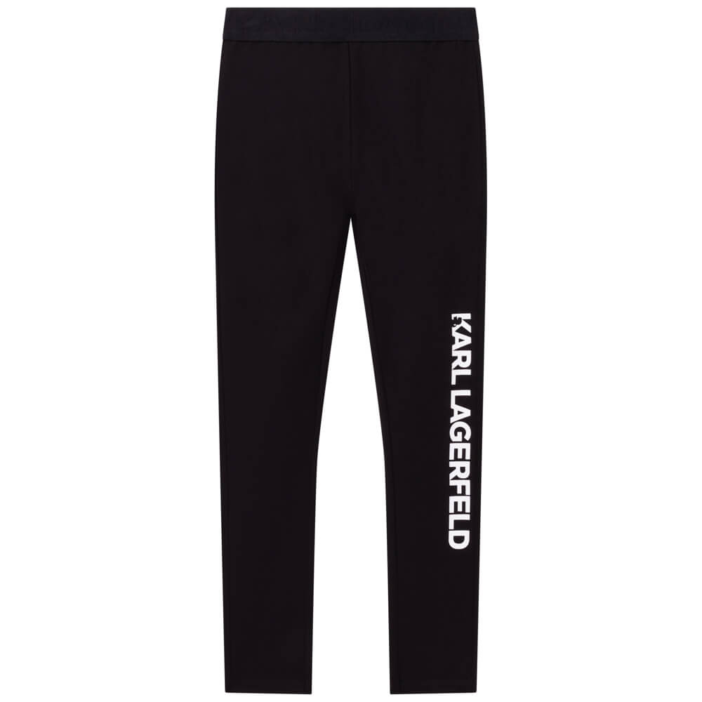 Karl Lagerfeld Girls Black Leggings with Logo