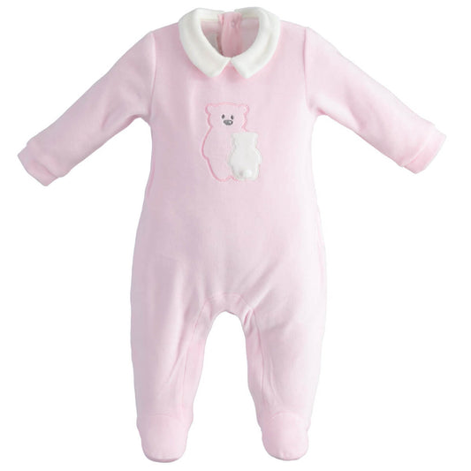 Minibanda Unisex Pink Romper With Feet