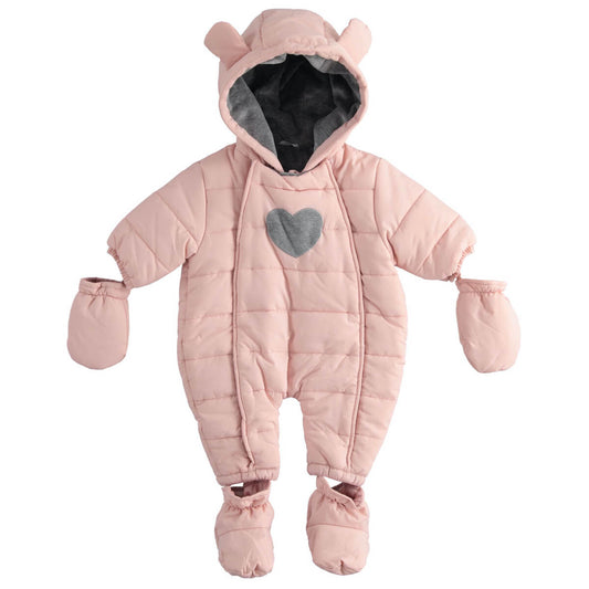 Minibanda Baby Boys Pink Padded Thermal Babysuit