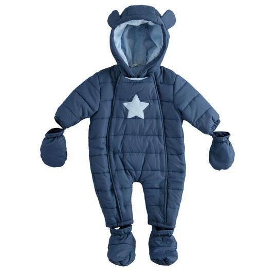 Minibanda Baby Boys Blue Padded Thermal Babysuit