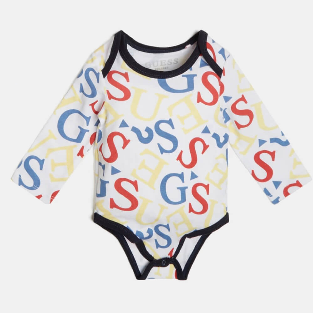 Guess Baby Boys Navy & White Babysuit And OverallsCombo Set