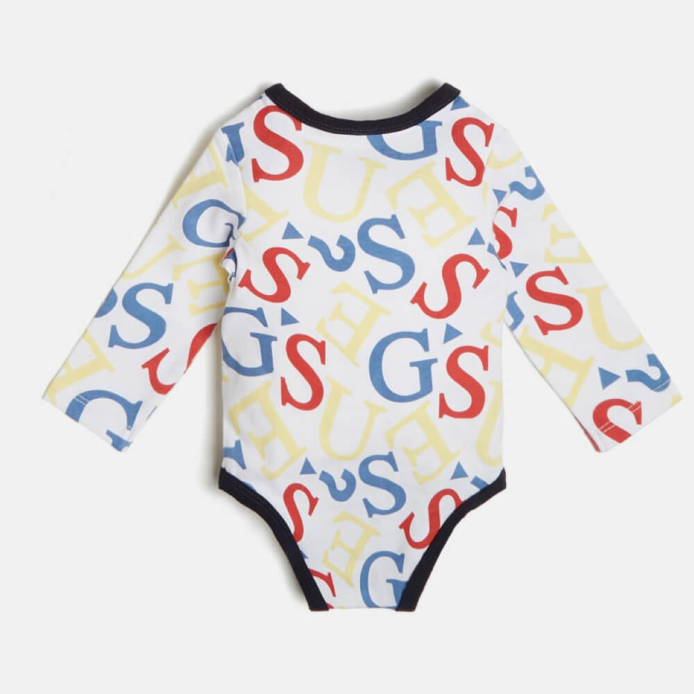 Guess Baby Boys Navy & White Babysuit And OverallsCombo Set