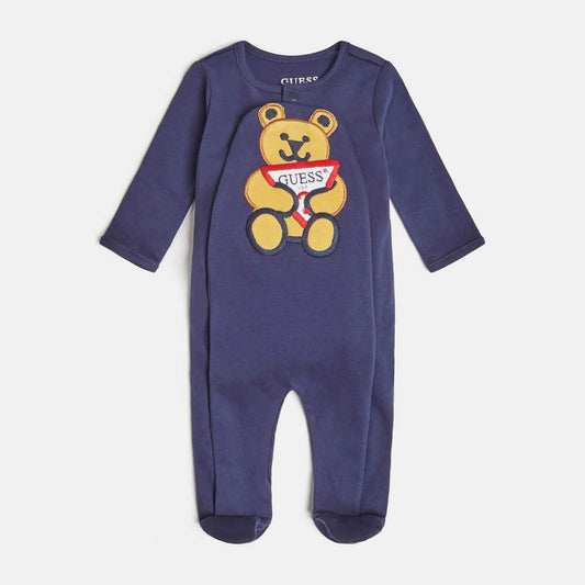 Guess Baby Boys Navy Babysuit With Teddy Bear Logo